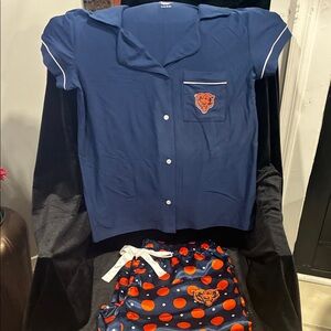 NFL Ladies Bears Navy and Orange Pajama Set